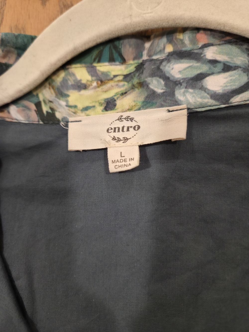 Entro Teal Green Floral Ric-Rac Scallop Mini Dress Cotton Pockets Size M - Picture 4 of 10